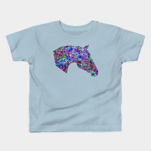 Glam Rainbow Metallic Horse Kids T-Shirt